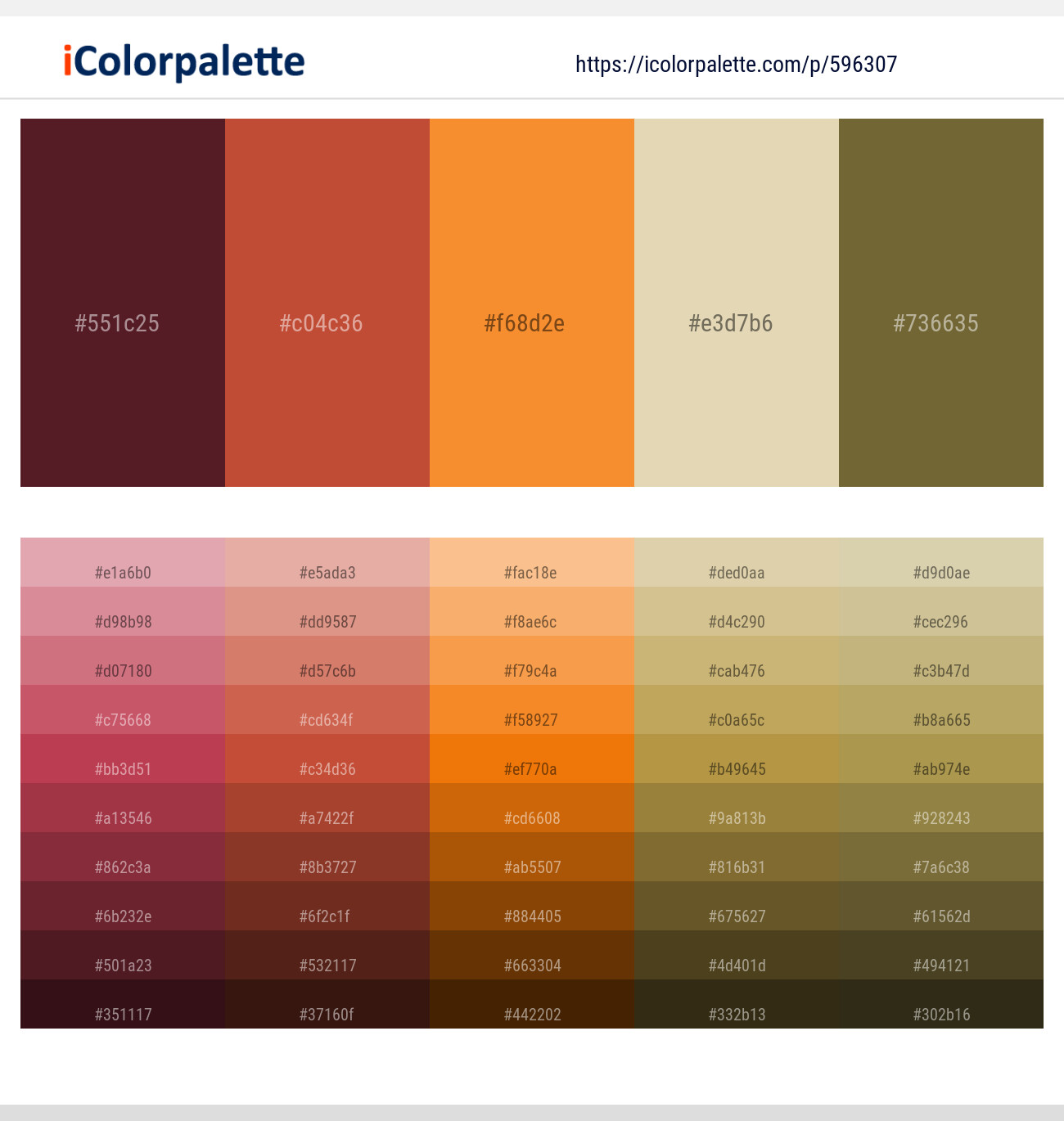 596307Wine Berry – Mojo – Neon Carrot – Grain Brown – Yellow Metal Color scheme