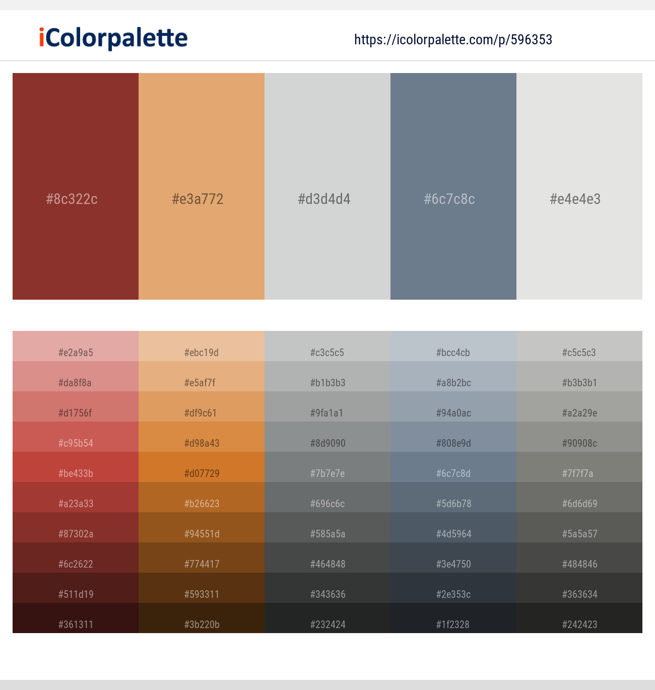 596353Burnt Umber – Porsche – Tiara – Slate Gray – Cararra Color scheme